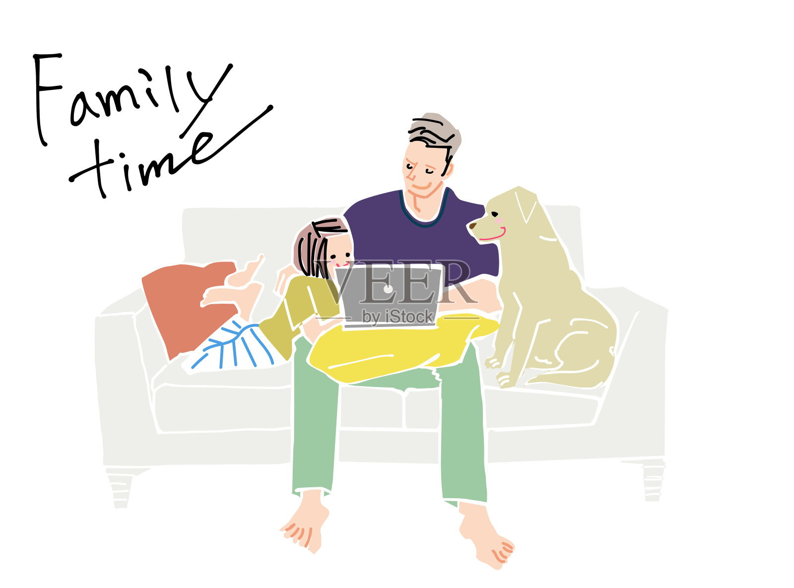 家庭聚会，在家工作插画图片素材