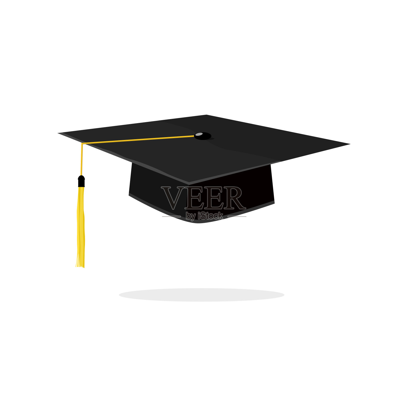 向量毕业帽和教育上的白色背景插画图片素材