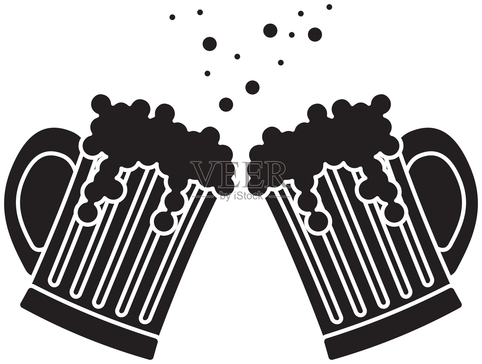 黑啤酒杯图标形象设计插画图片素材