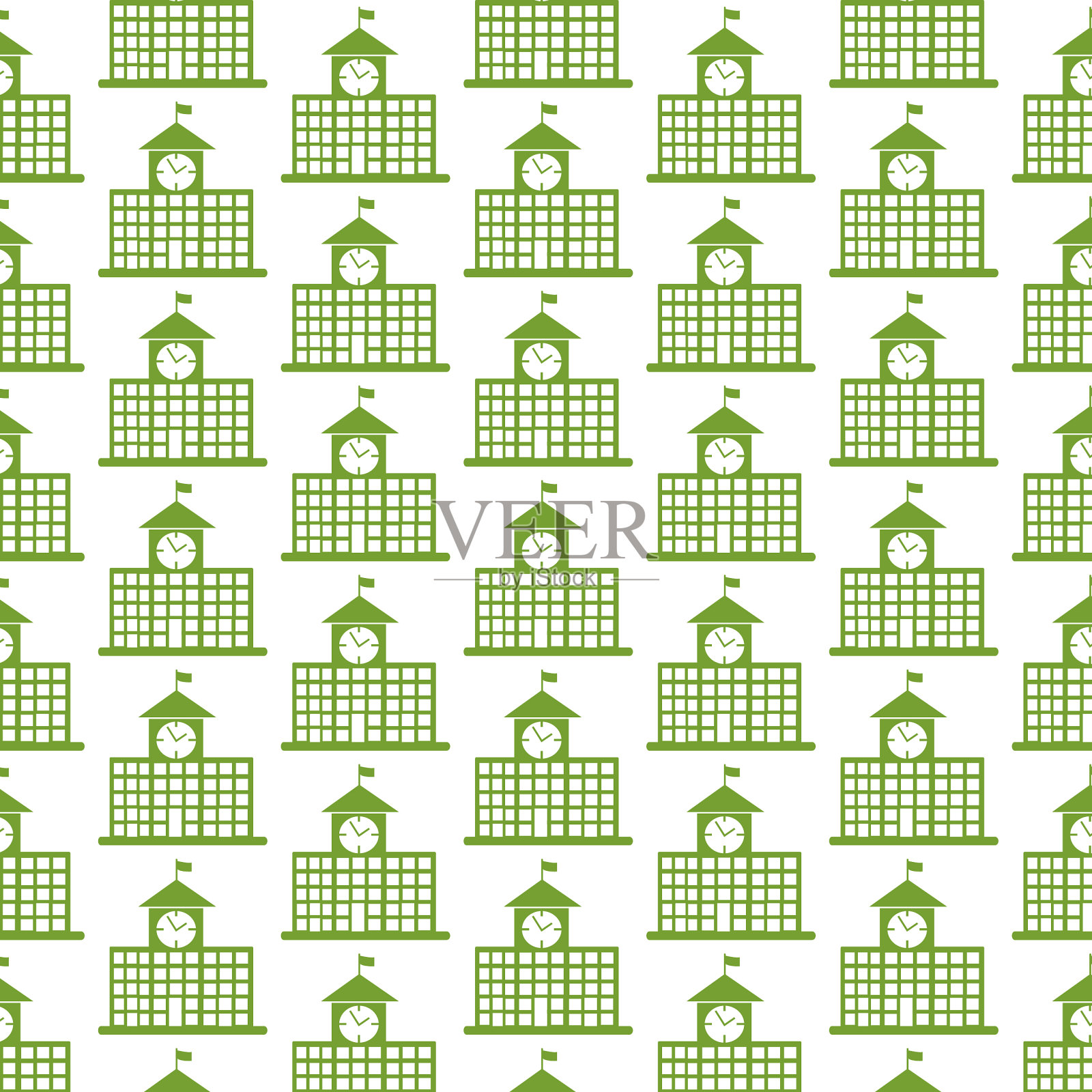 图案背景学校建筑图标插画图片素材