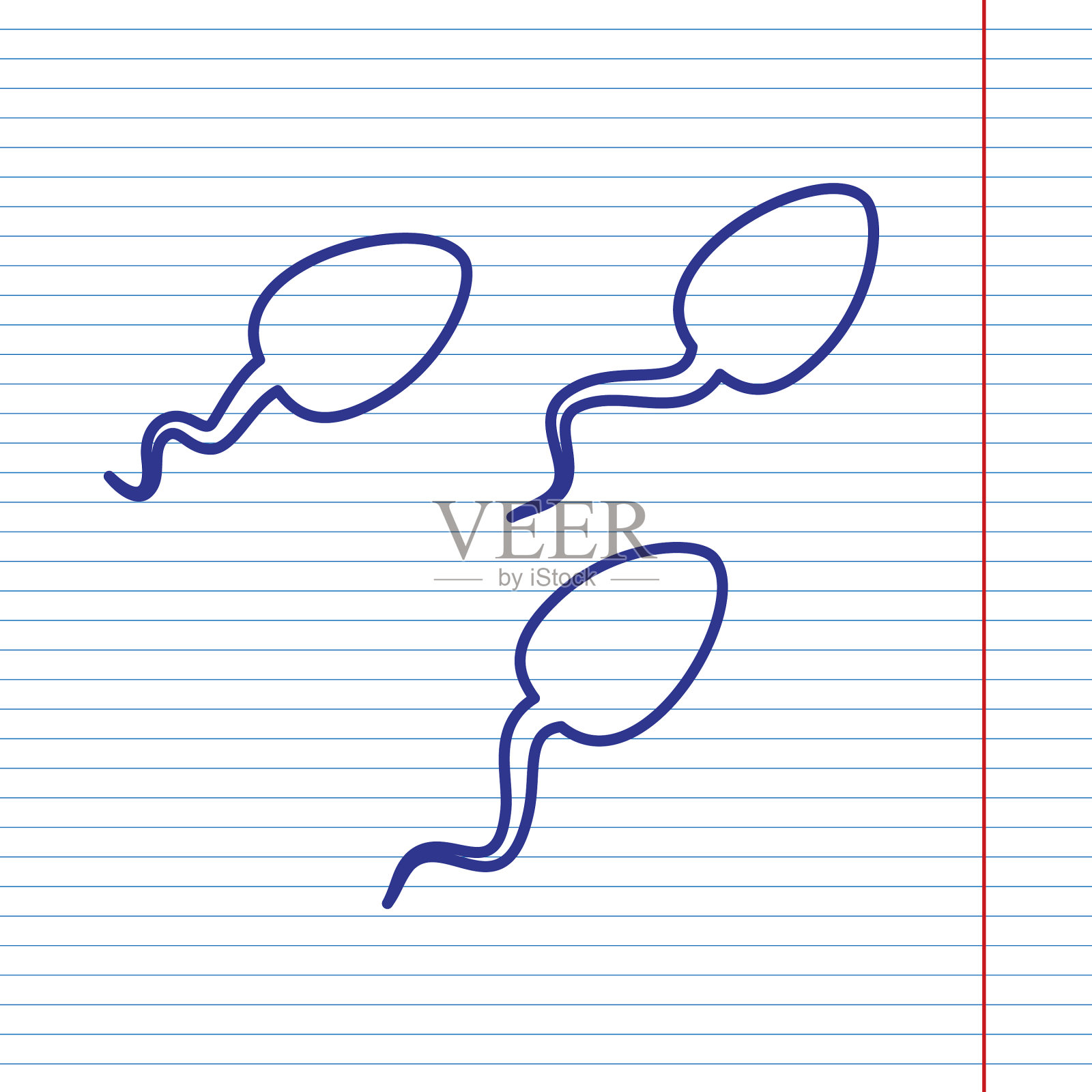 精子签署海军线图标插画图片素材