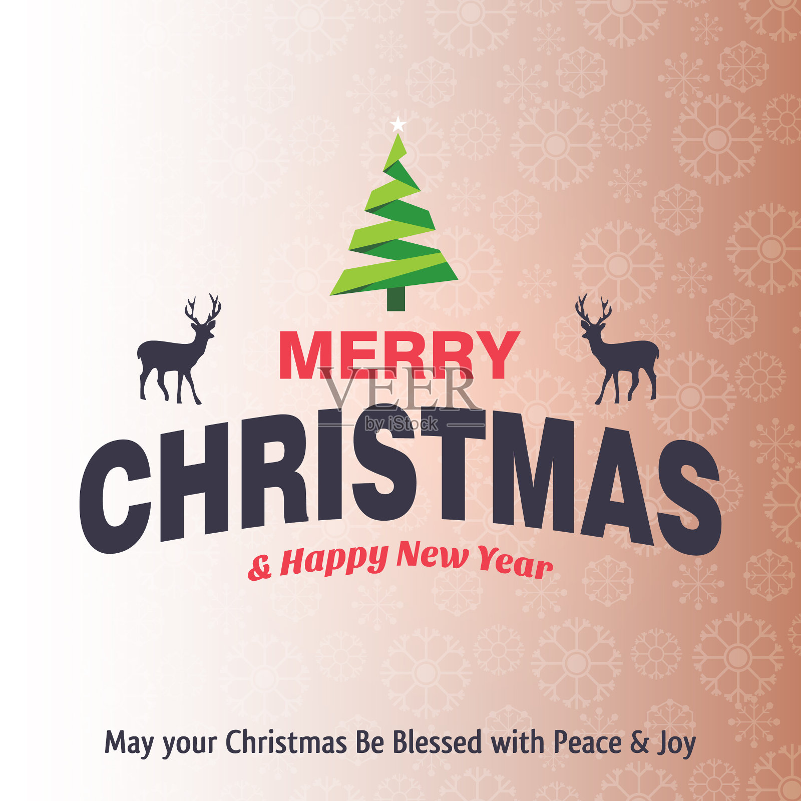 用粉红色设计圣诞贺卡插画图片素材