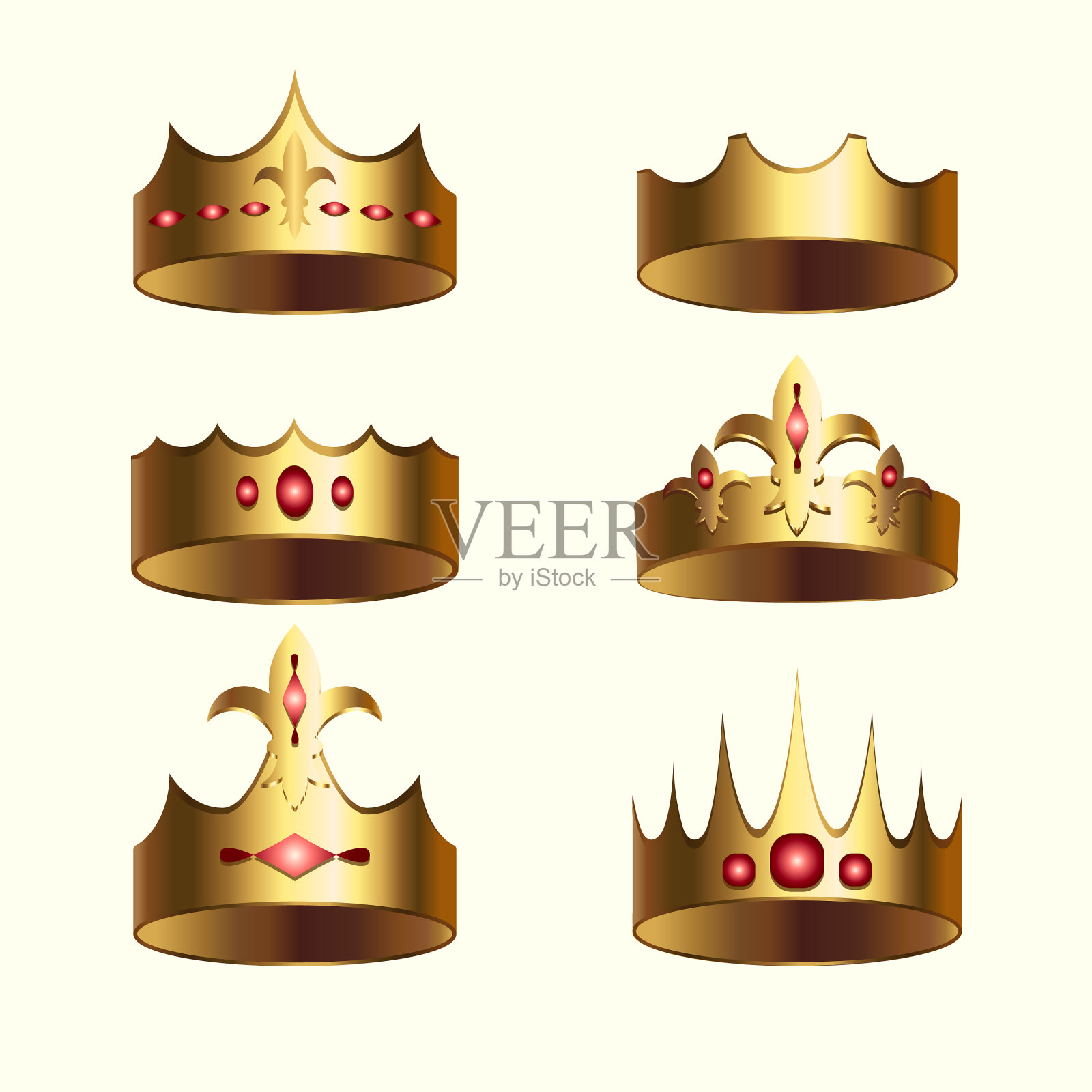 金冠王国孤立设置插画图片素材