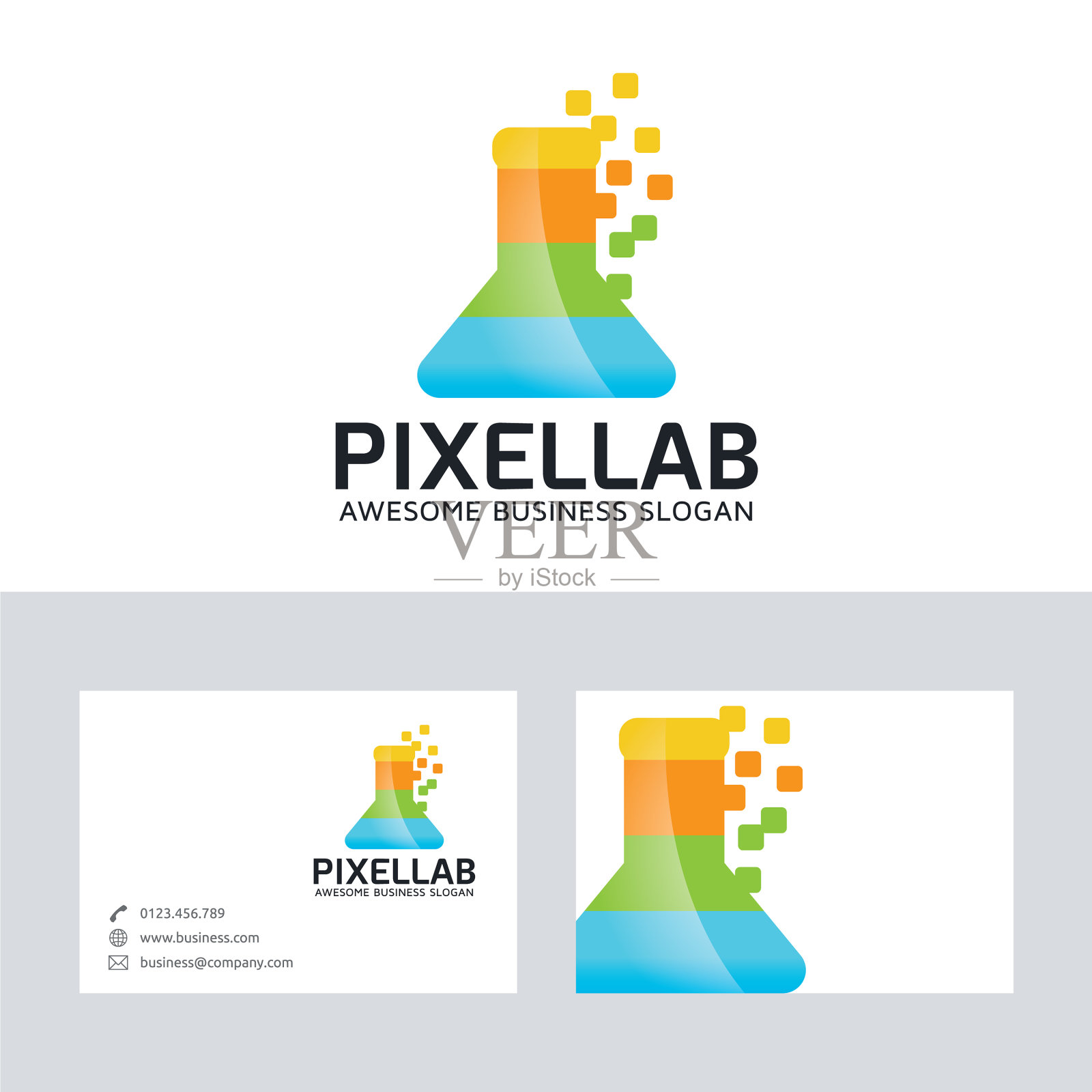 像素实验室颜色标志设计设计模板素材