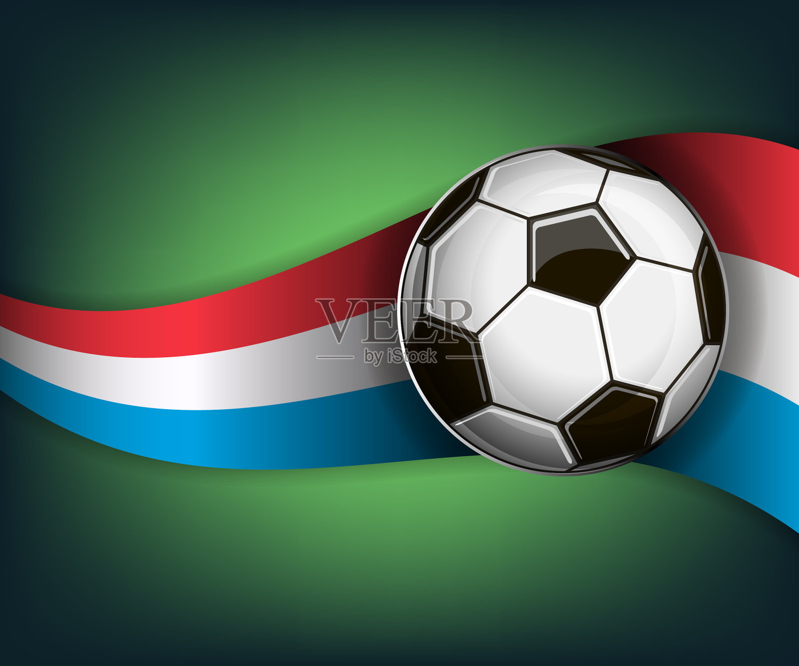 用足球和旗帜插画图片素材