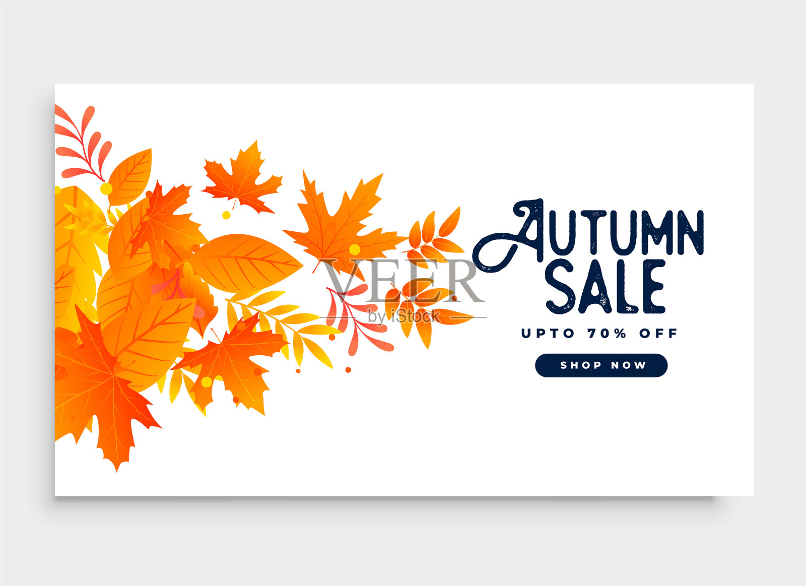 秋季销售横幅用树叶设计插画图片素材
