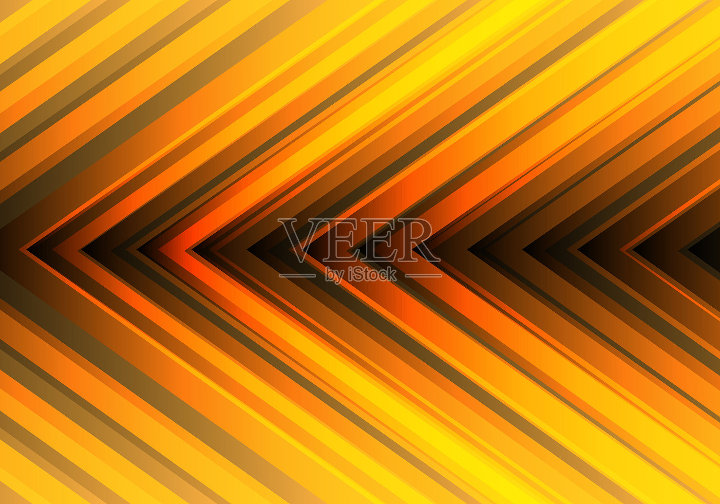 抽象的黄色光箭头方向设计插画图片素材