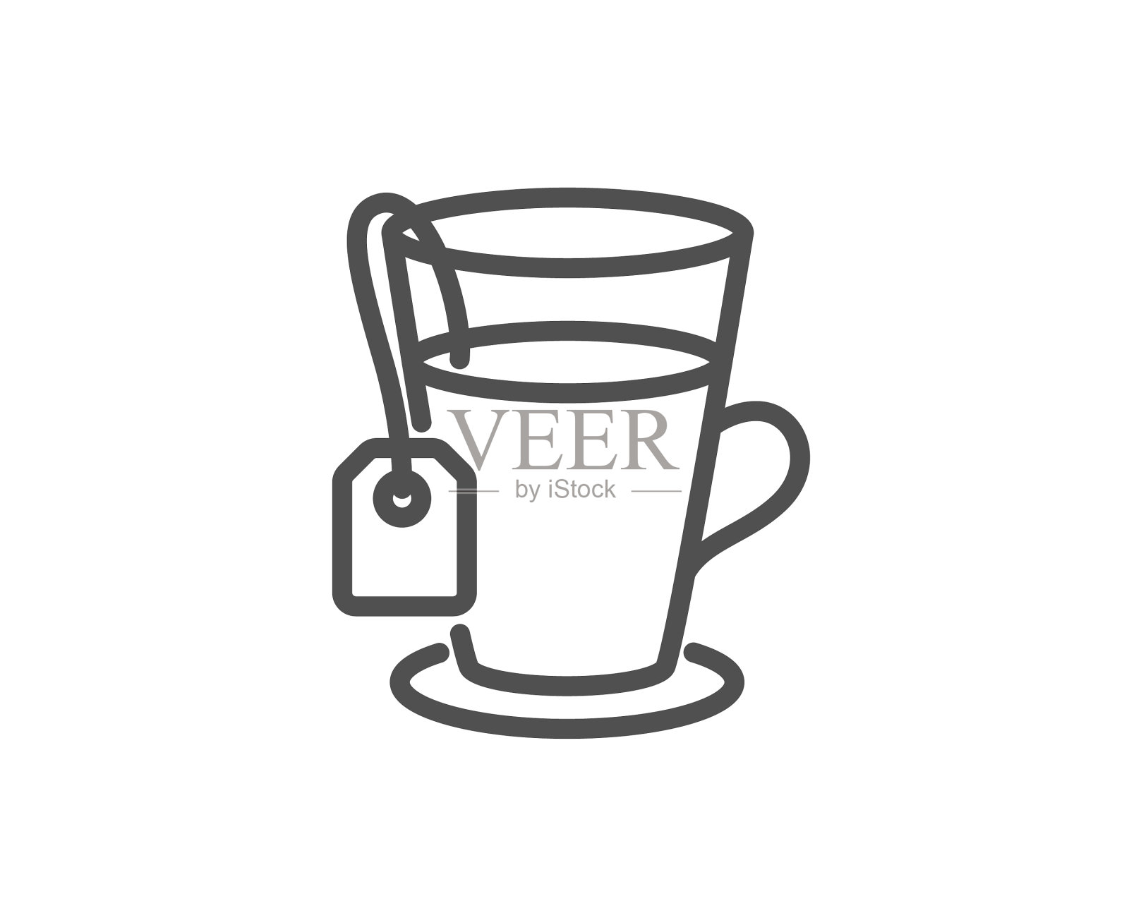茶与袋线图标热饮标志设计元素图片