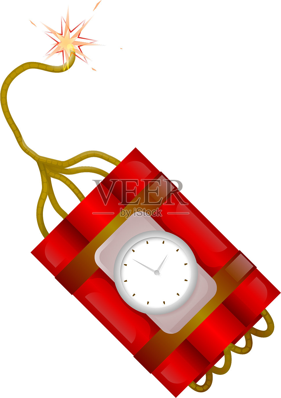 燃烧导火索，炸药，定时炸弹爆炸设计元素图片