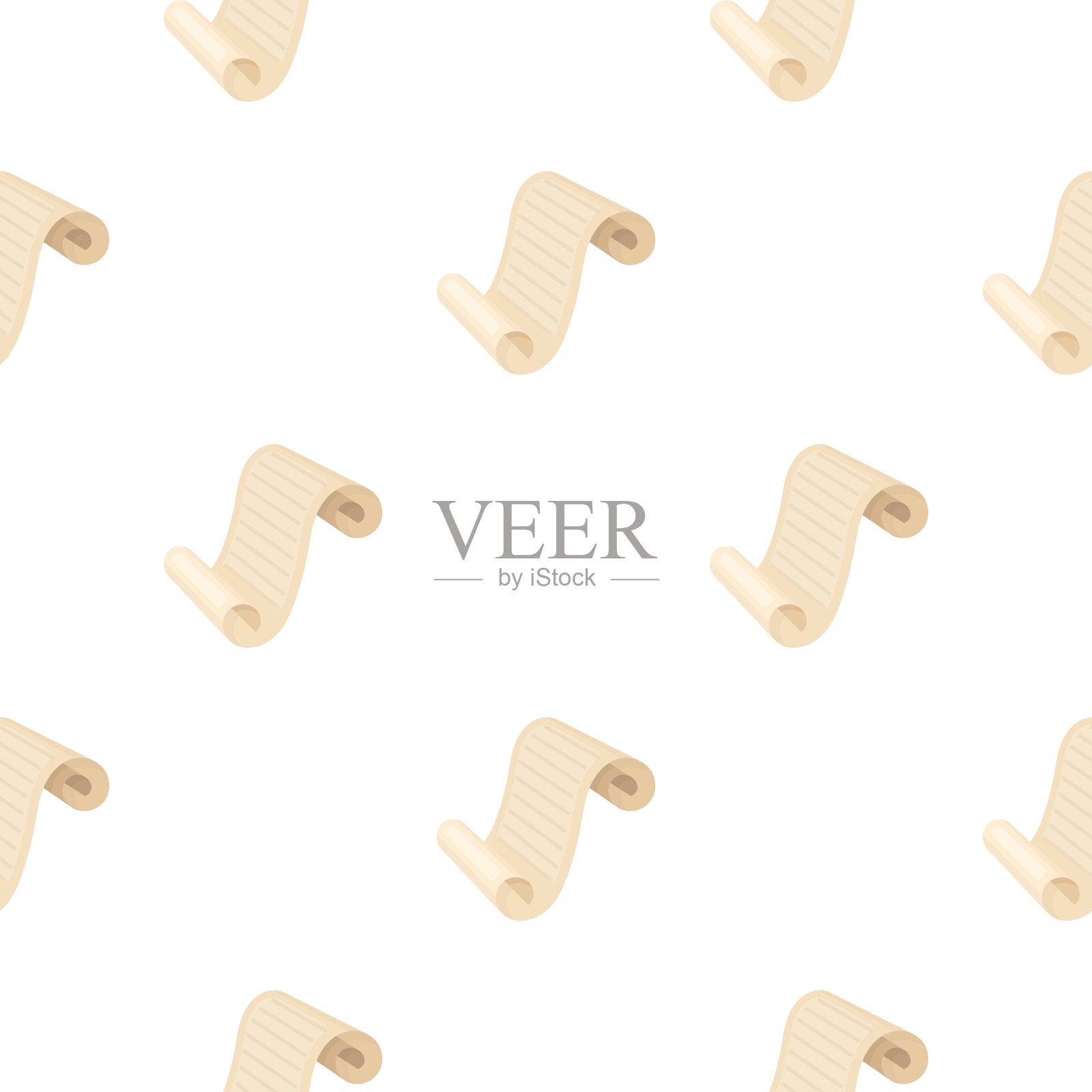 纸滚动图标在卡通风格孤立上插画图片素材