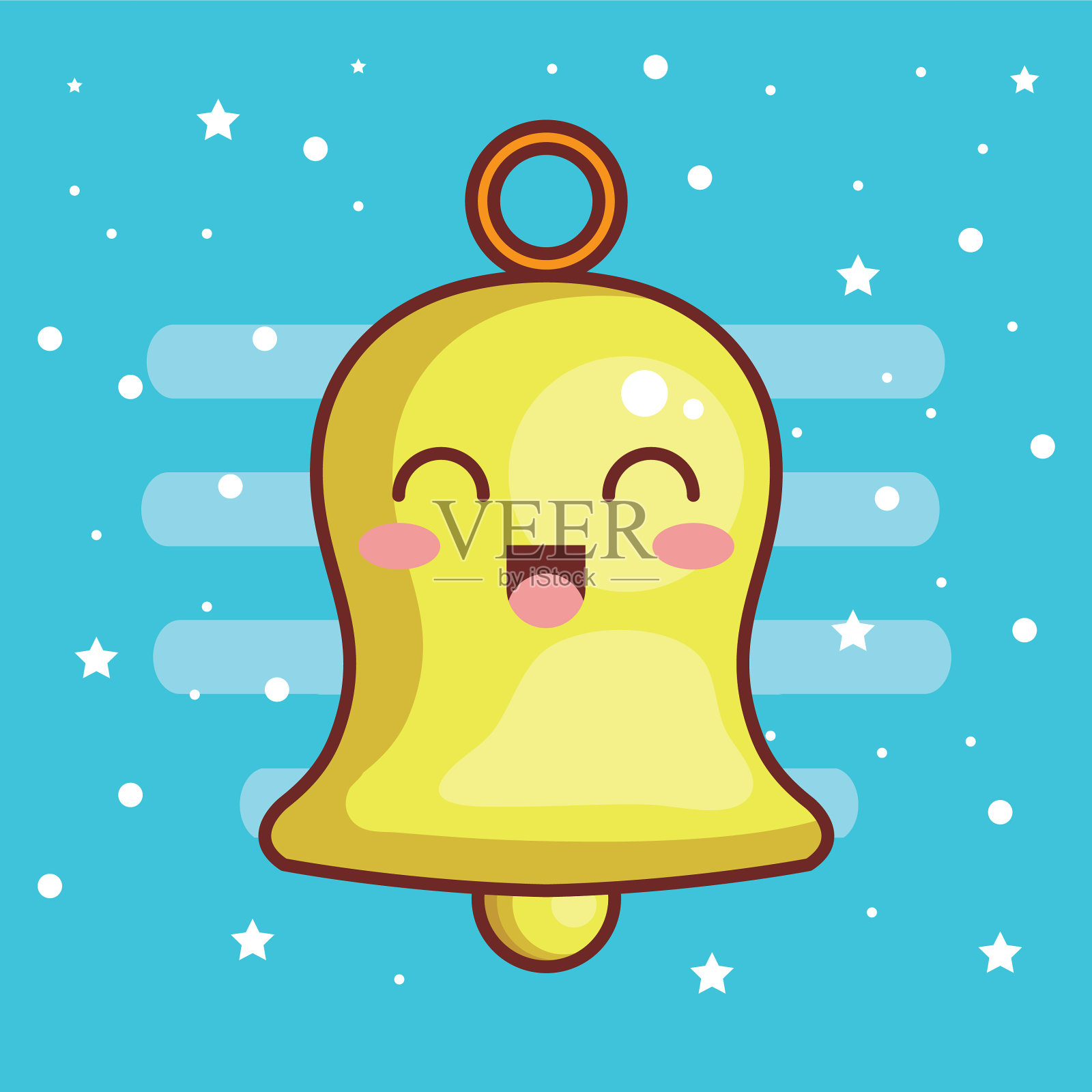 圣诞快乐钟声性格插画图片素材