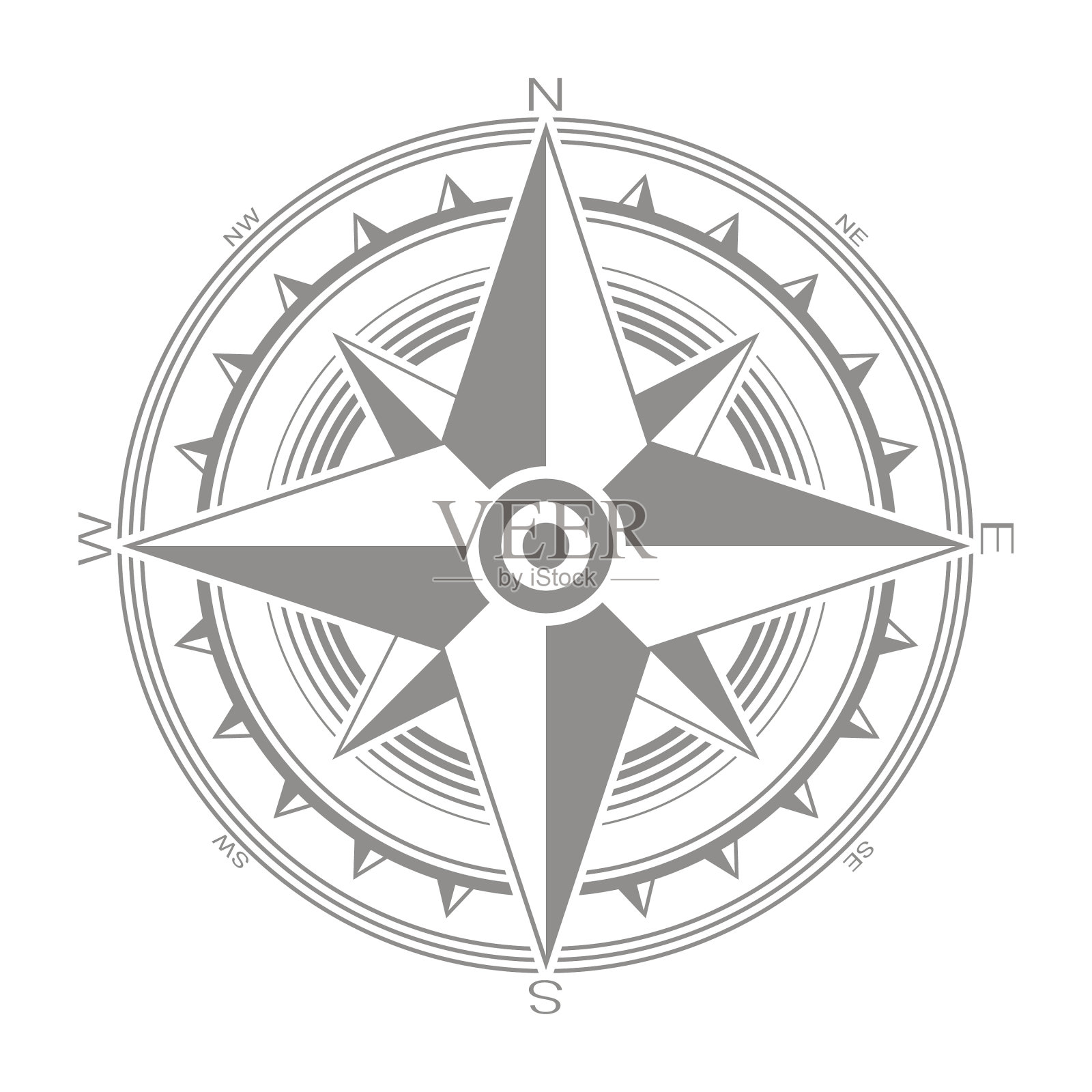 带有罗经玫瑰的图标设计元素图片