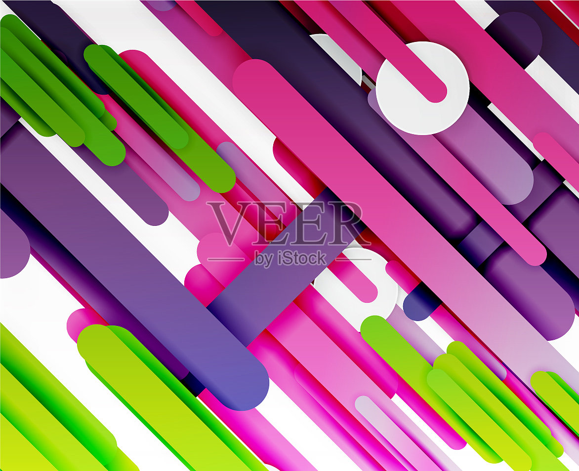 剪纸三维彩色直线抽象插画图片素材