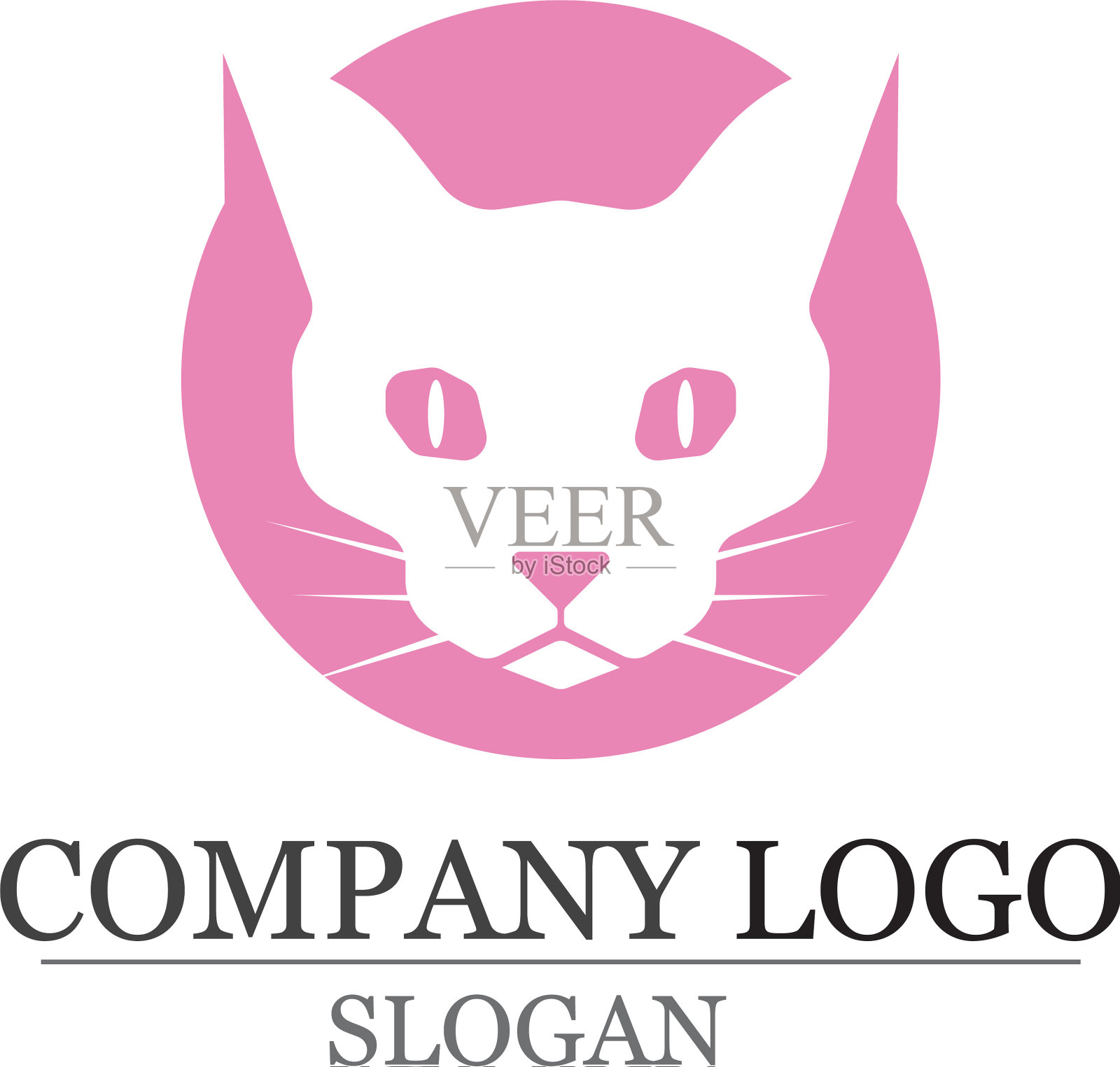 猫和狗的剪影标志模板插画图片素材