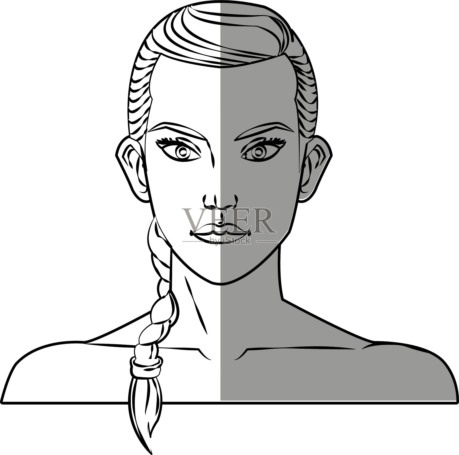 孤立女性卡通设计插画图片素材