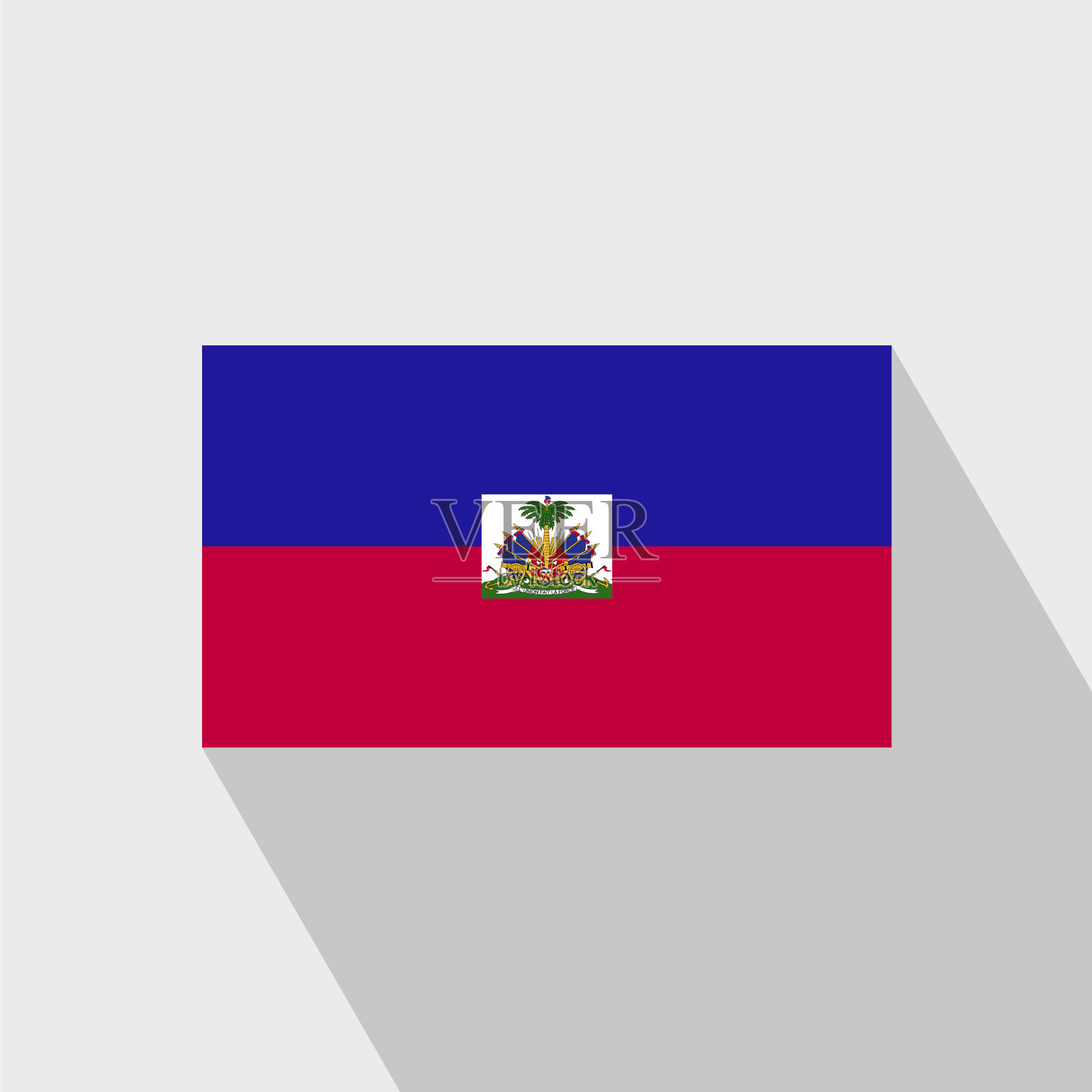 海地国旗长影子设计插画图片素材