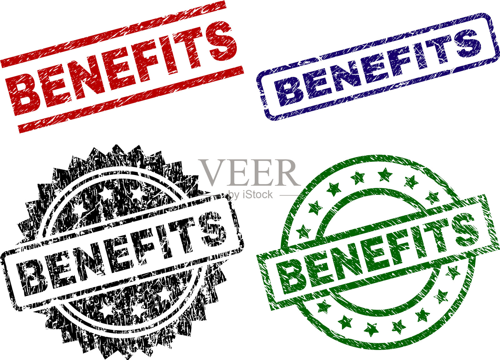 损坏的纹理利益印章设计元素图片