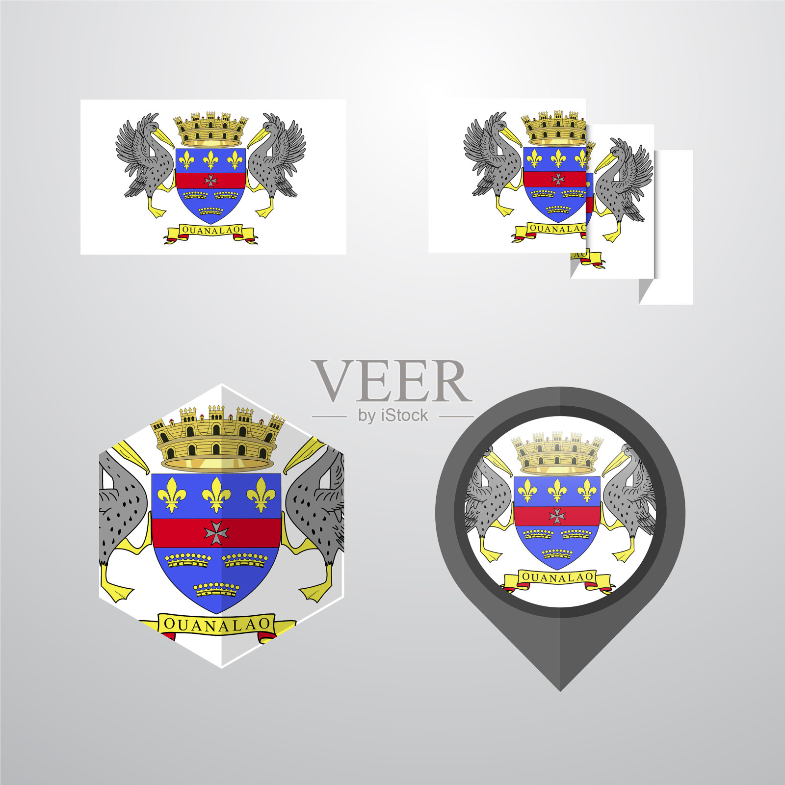 圣巴特尔米国旗设计集图标素材