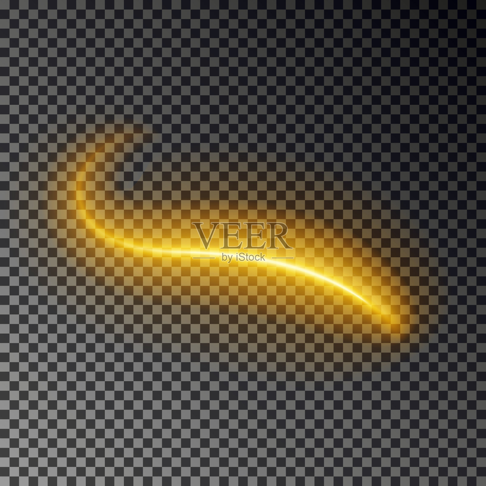 光线效果黄金发光光火插画图片素材