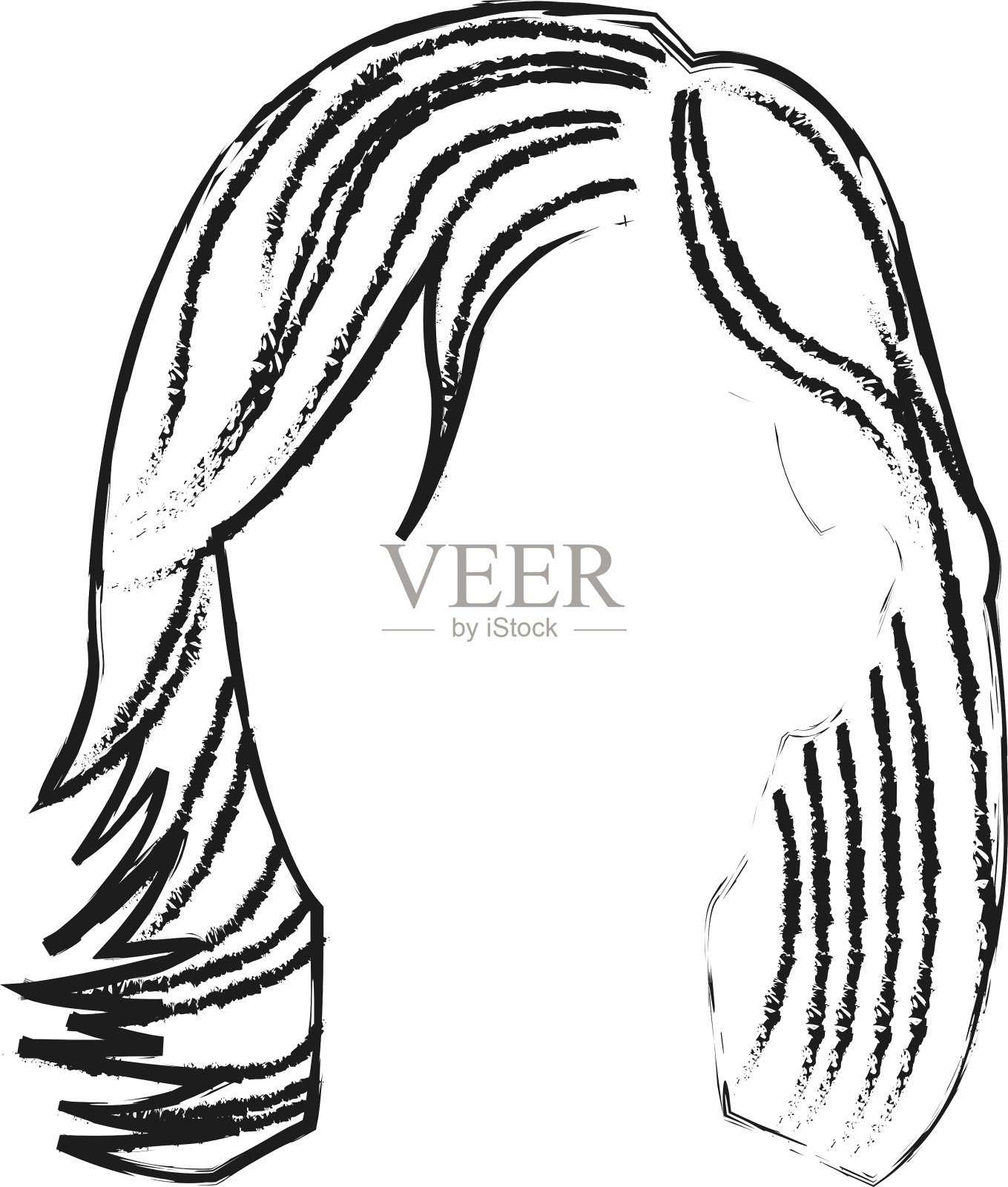 孤立女性发型设计插画图片素材