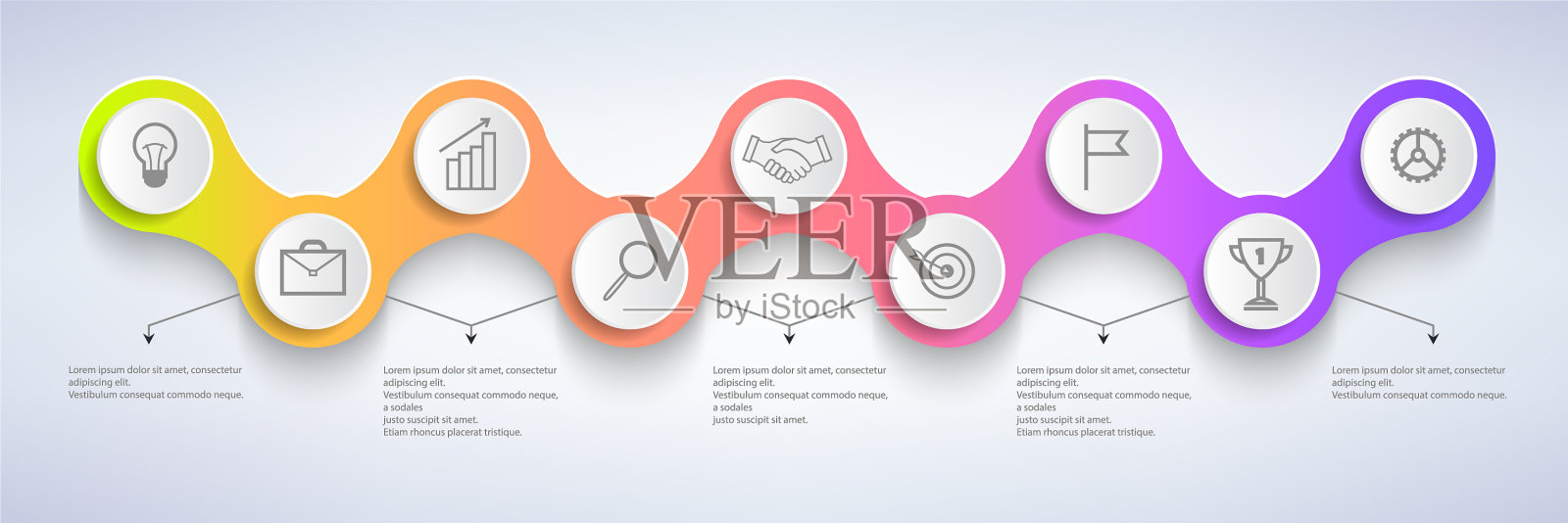 彩色信息图与图标孤立在圆圈插画图片素材