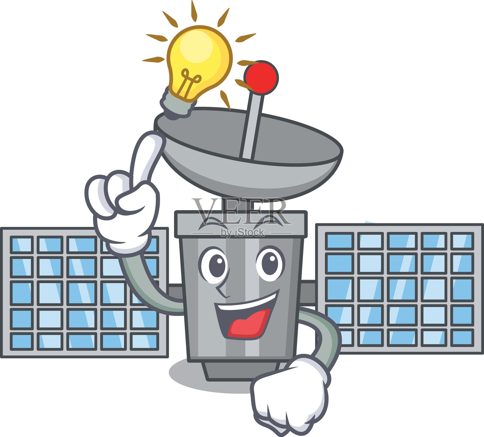 想好卫星吉祥物卡通风格吗设计元素图片