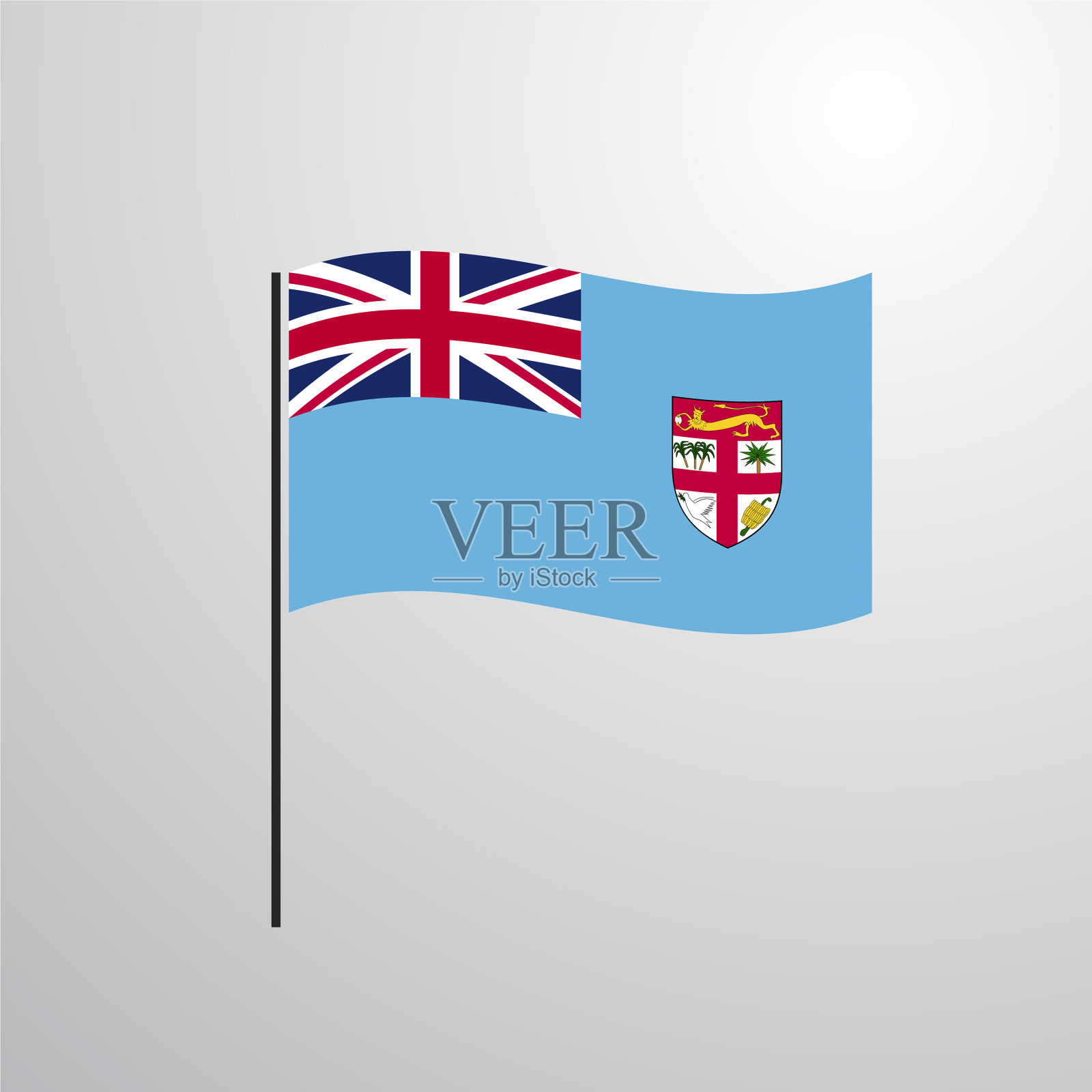 波黑联邦挥舞着旗帜插画图片素材