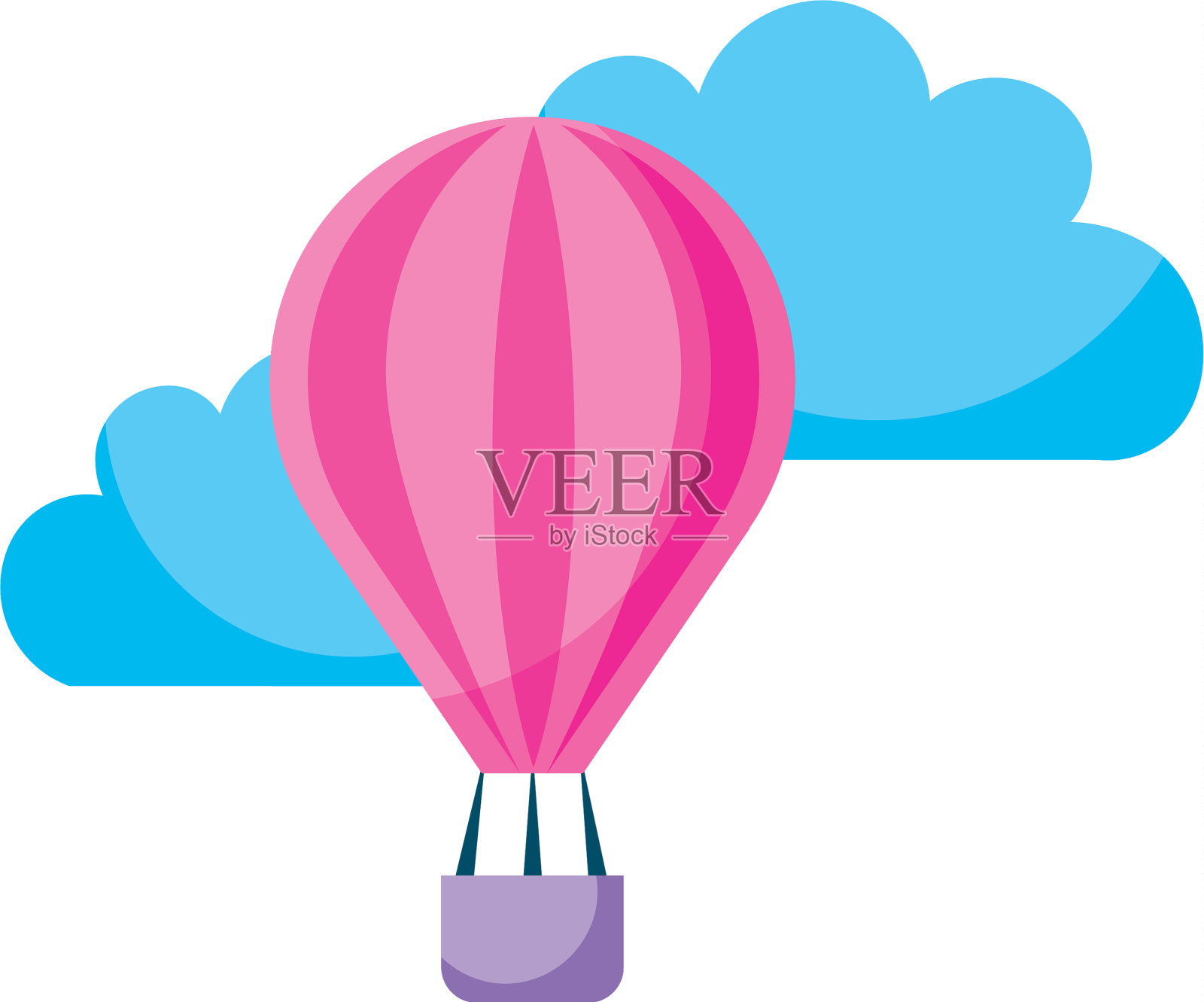 美丽的幻想云与气球热气插画图片素材