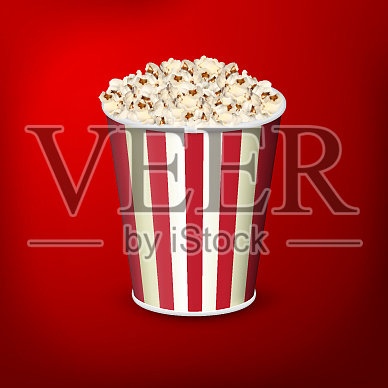 红色条纹纸桶插画图片素材