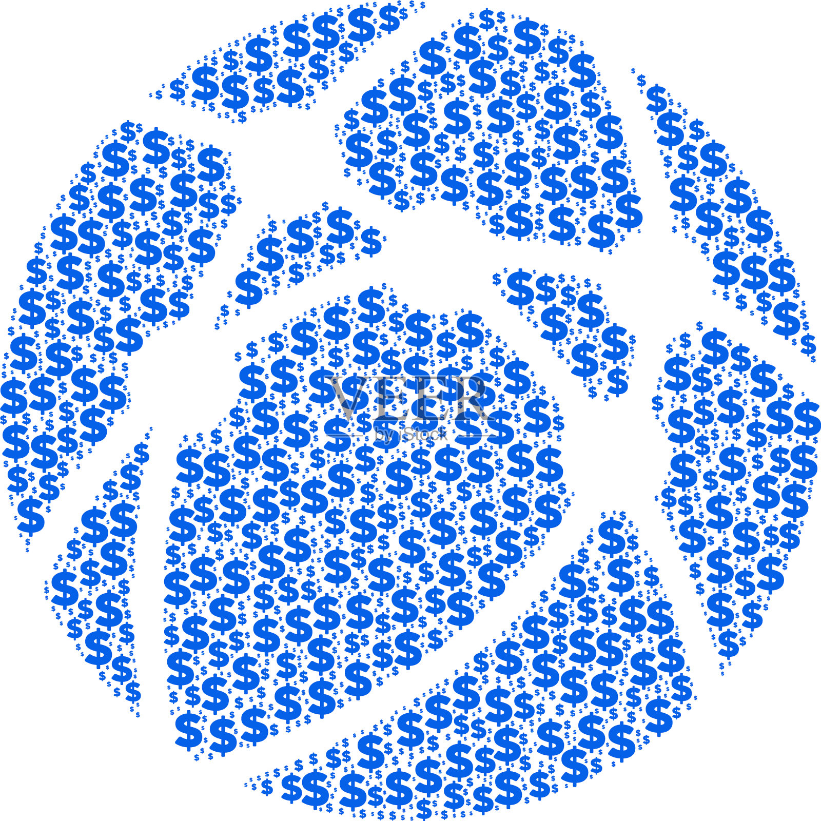 网页浏览器的美元和点拼贴插画图片素材