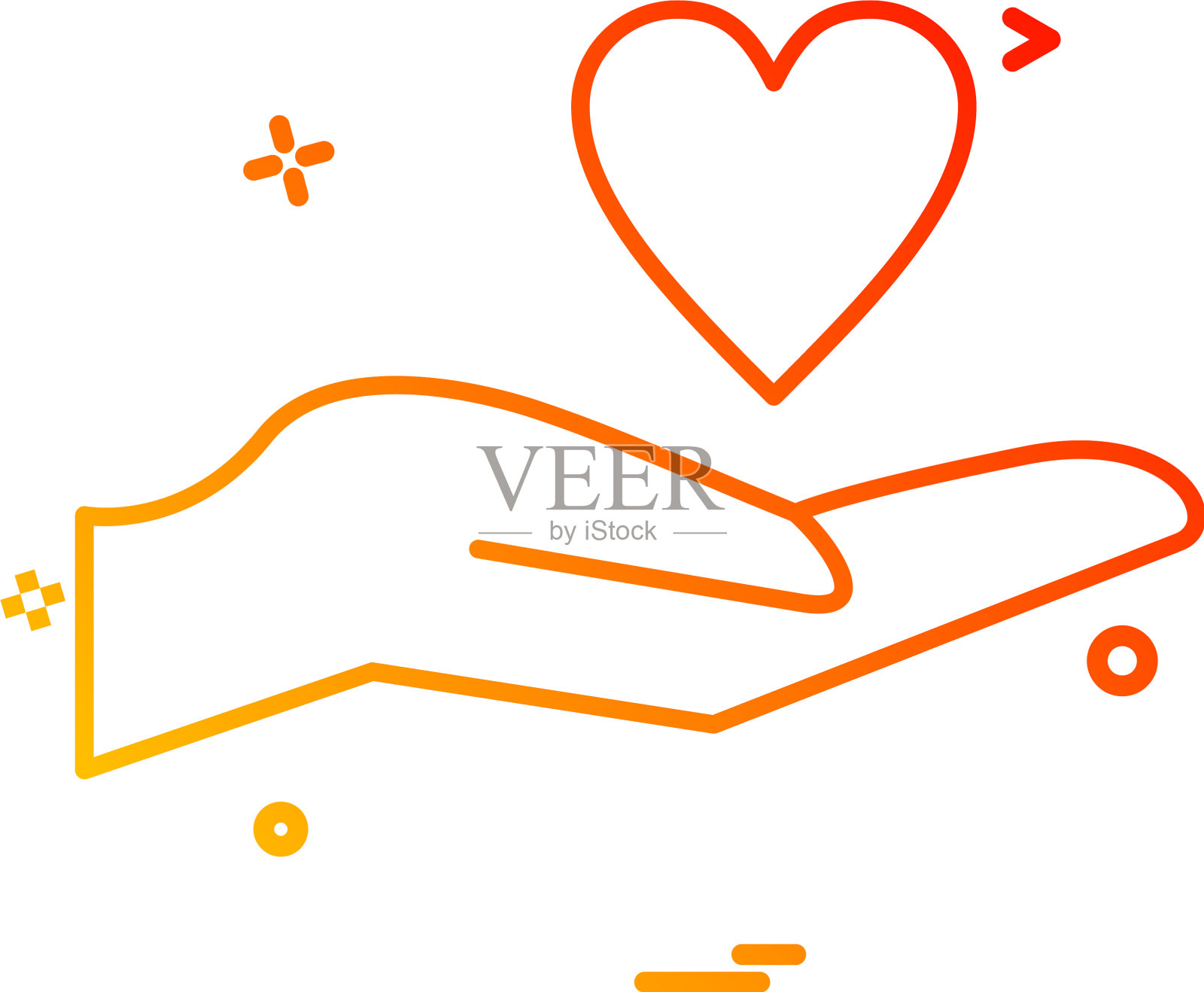 手心爱情人节图标设计插画图片素材