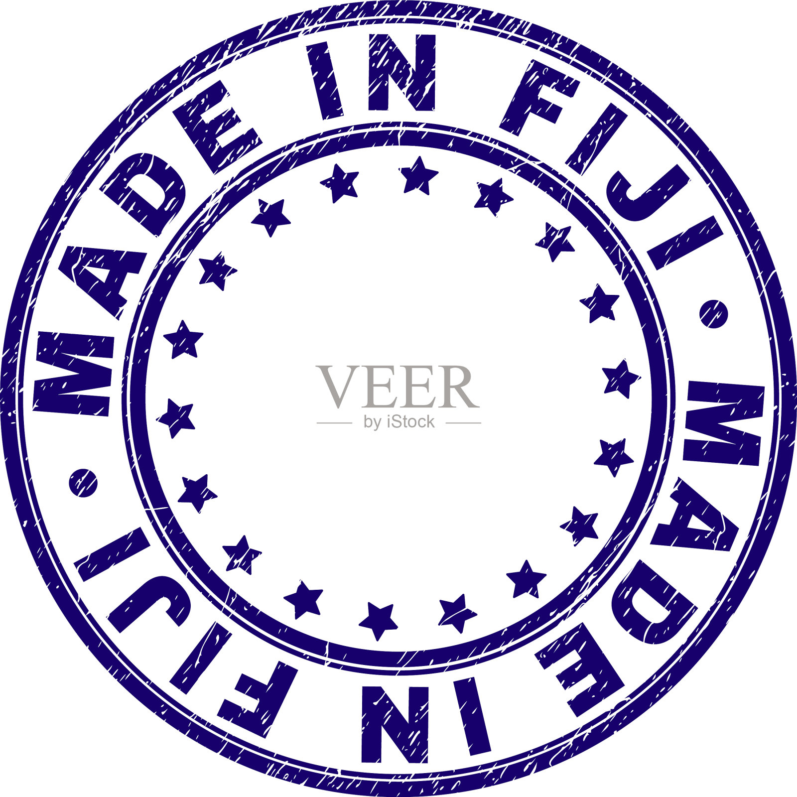 垃圾纹理斐济圆邮票印章插画图片素材