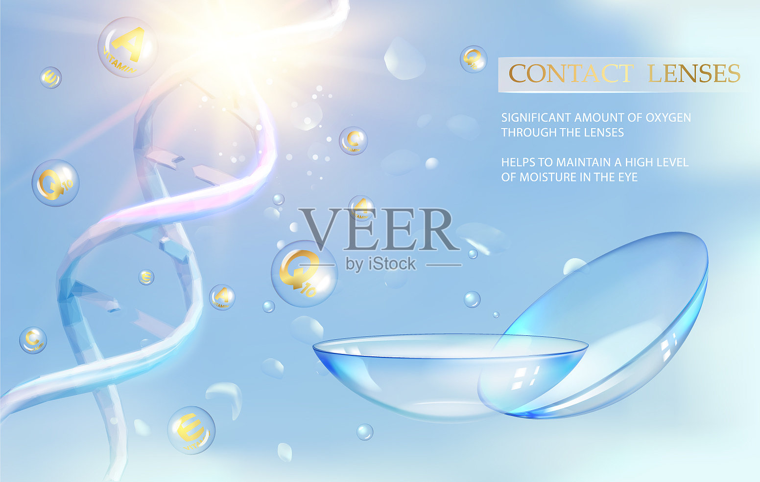 隐形眼镜的科学插画图片素材