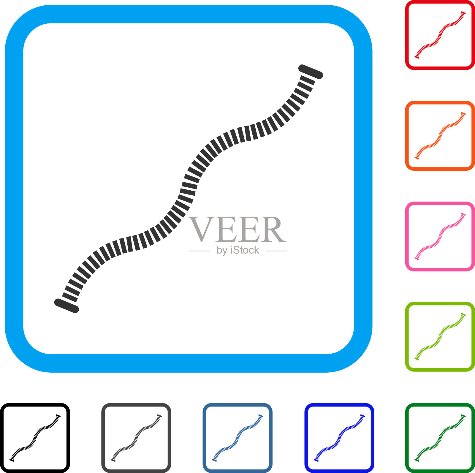 柔性管框图标插画图片素材