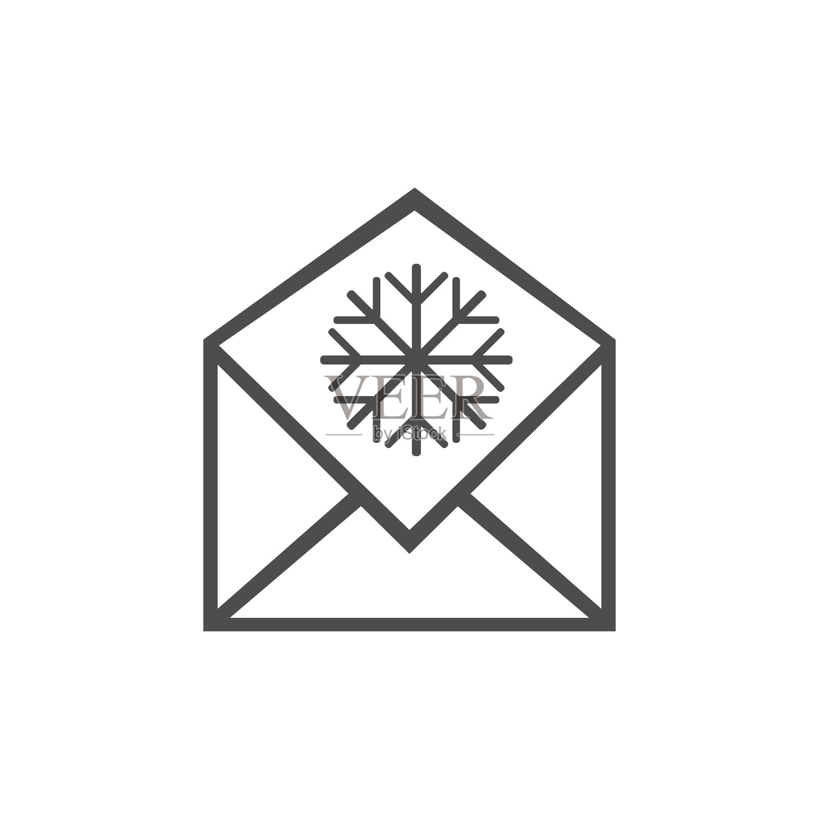 圣诞图标圣诞邮件信息图标插画图片素材