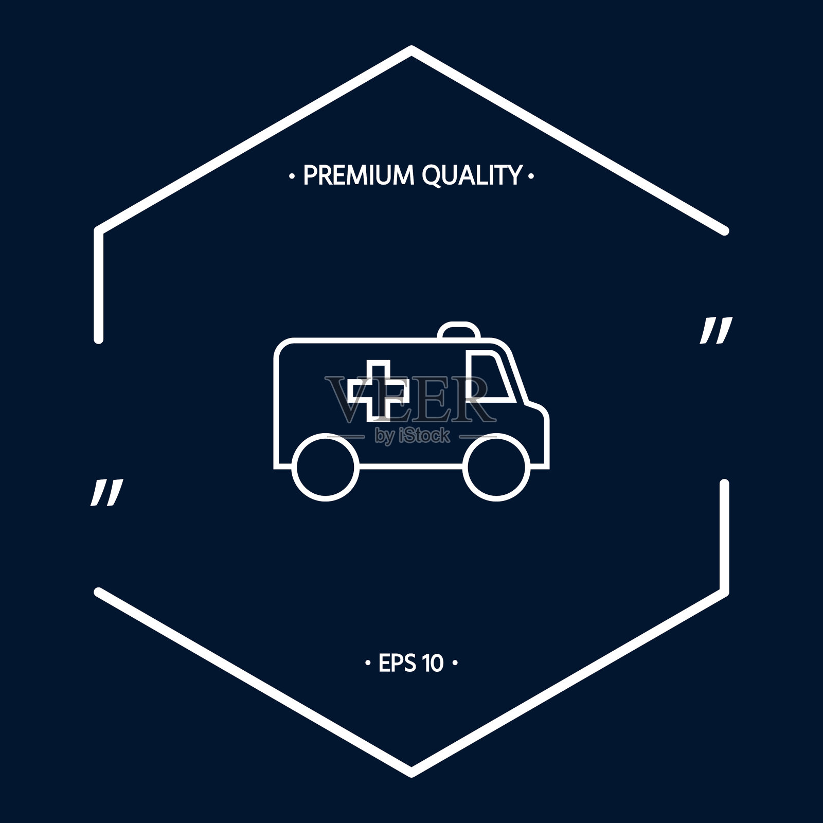 救护车一行图标插画图片素材