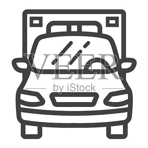 救护车线标志运输和车辆图标素材