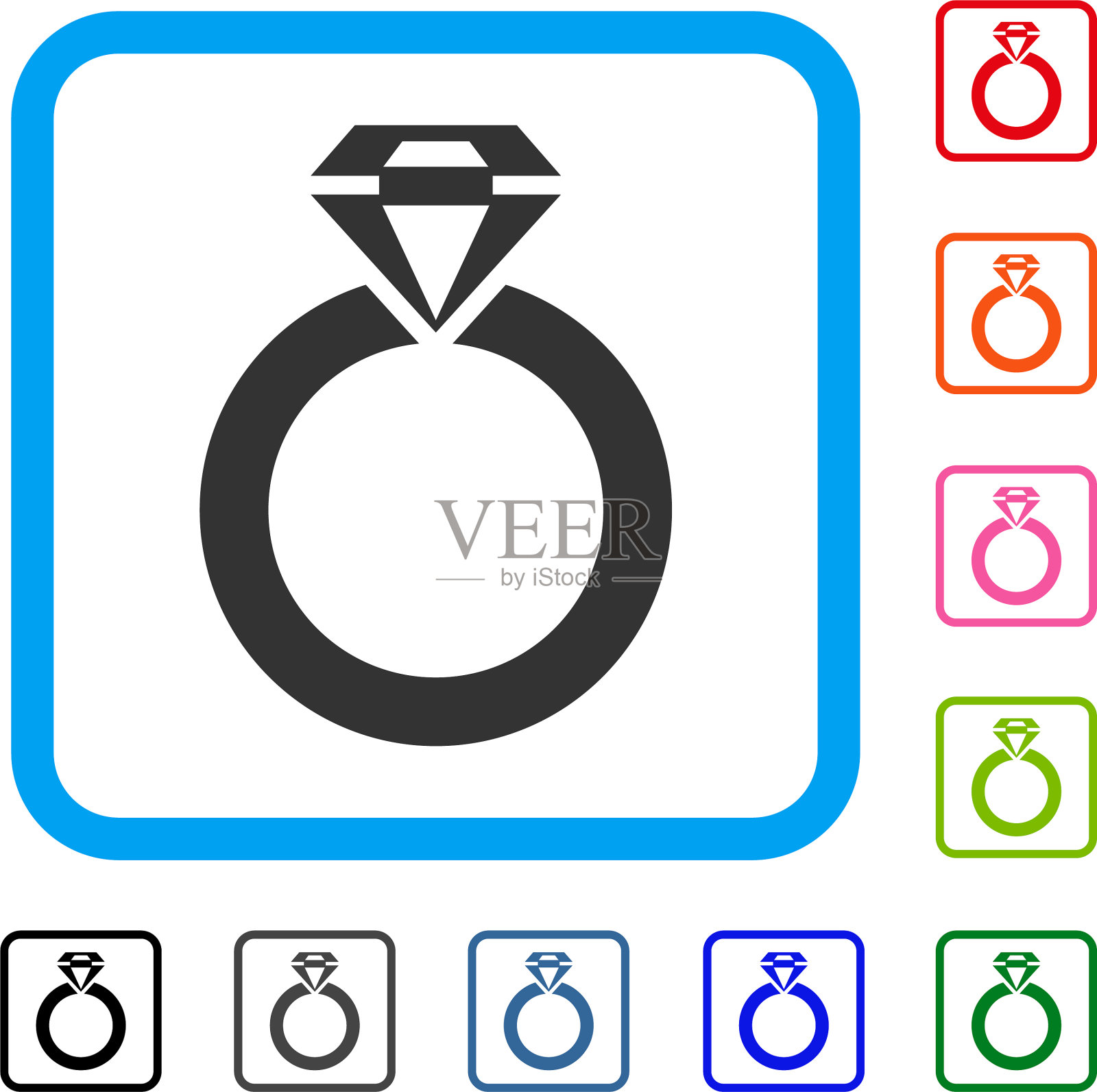 珠宝戒指框图标图标素材