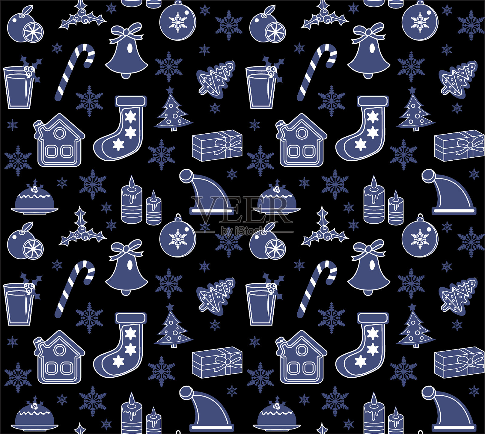 圣诞无缝图案新年无尽插画图片素材
