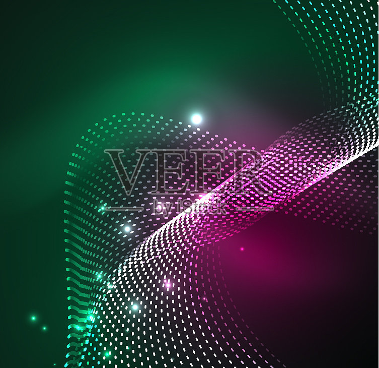 波粒子背景插画图片素材