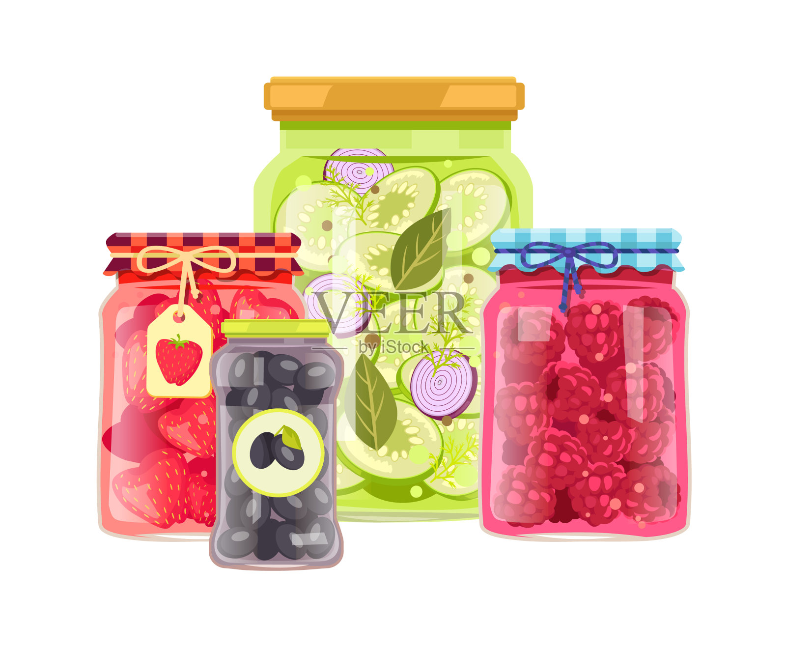 果脯和蔬菜设置图标设计元素图片