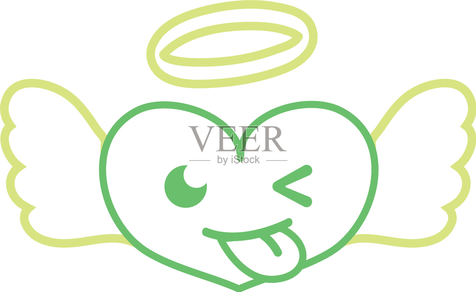 彩线心搞笑天使卡哇伊卡通设计元素图片