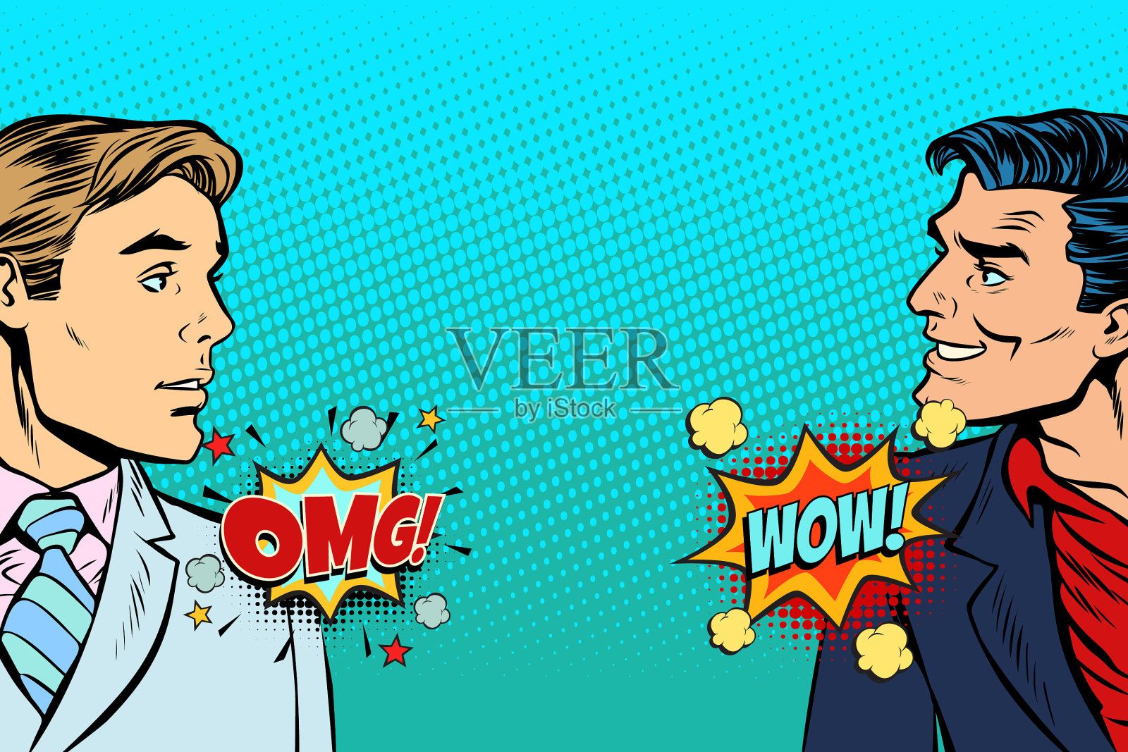 波普艺术家的反应插画图片素材