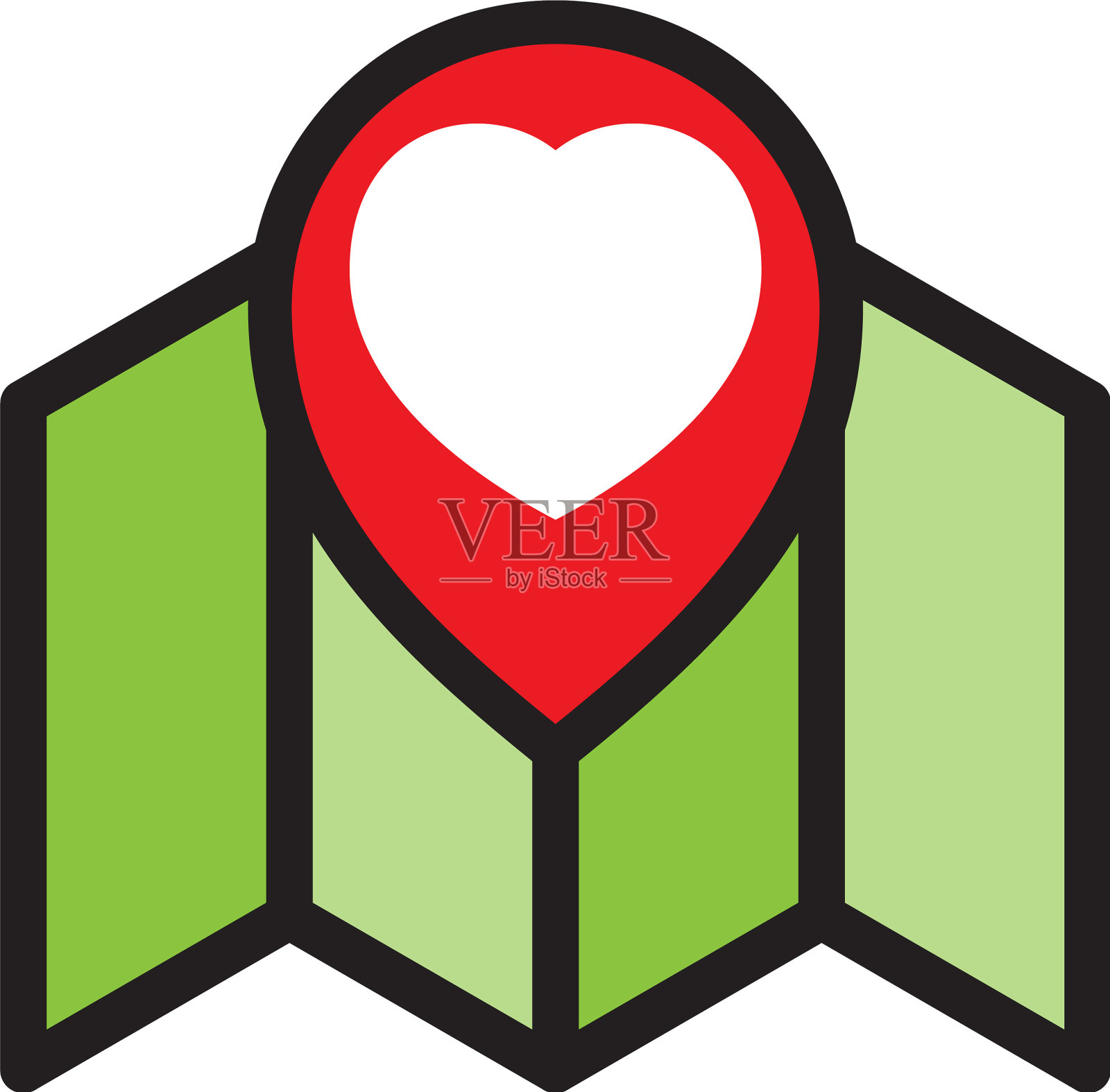 爱的别针和地图设计元素图片