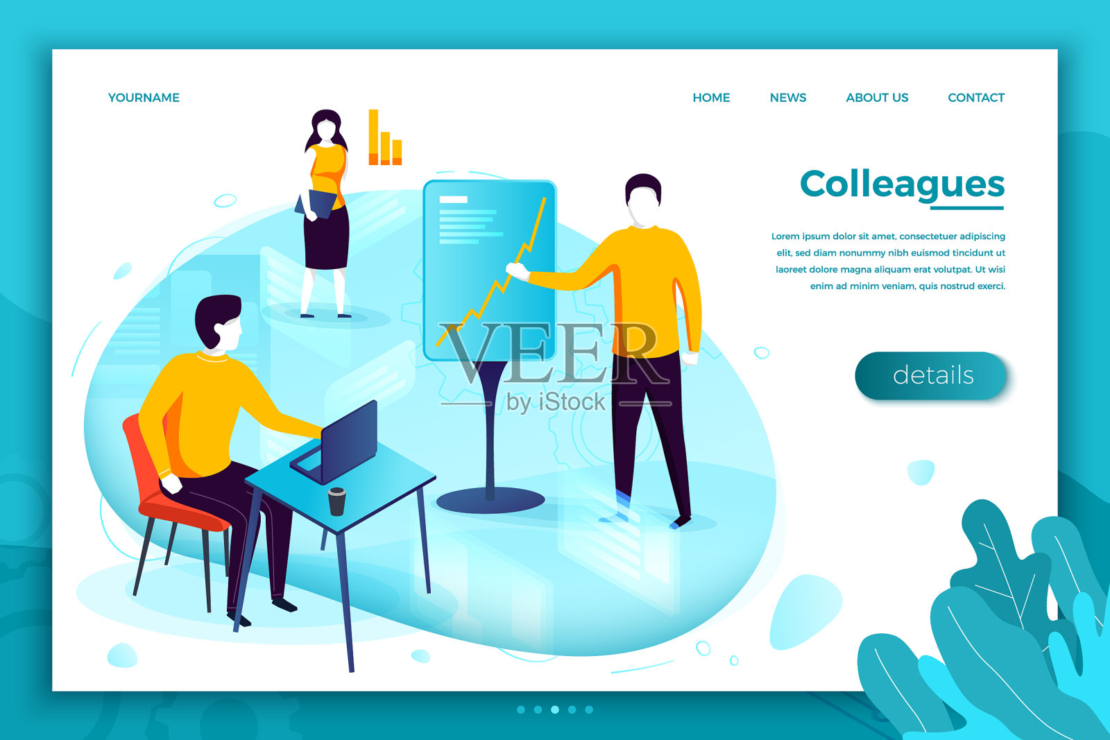 概念人与演示插画图片素材