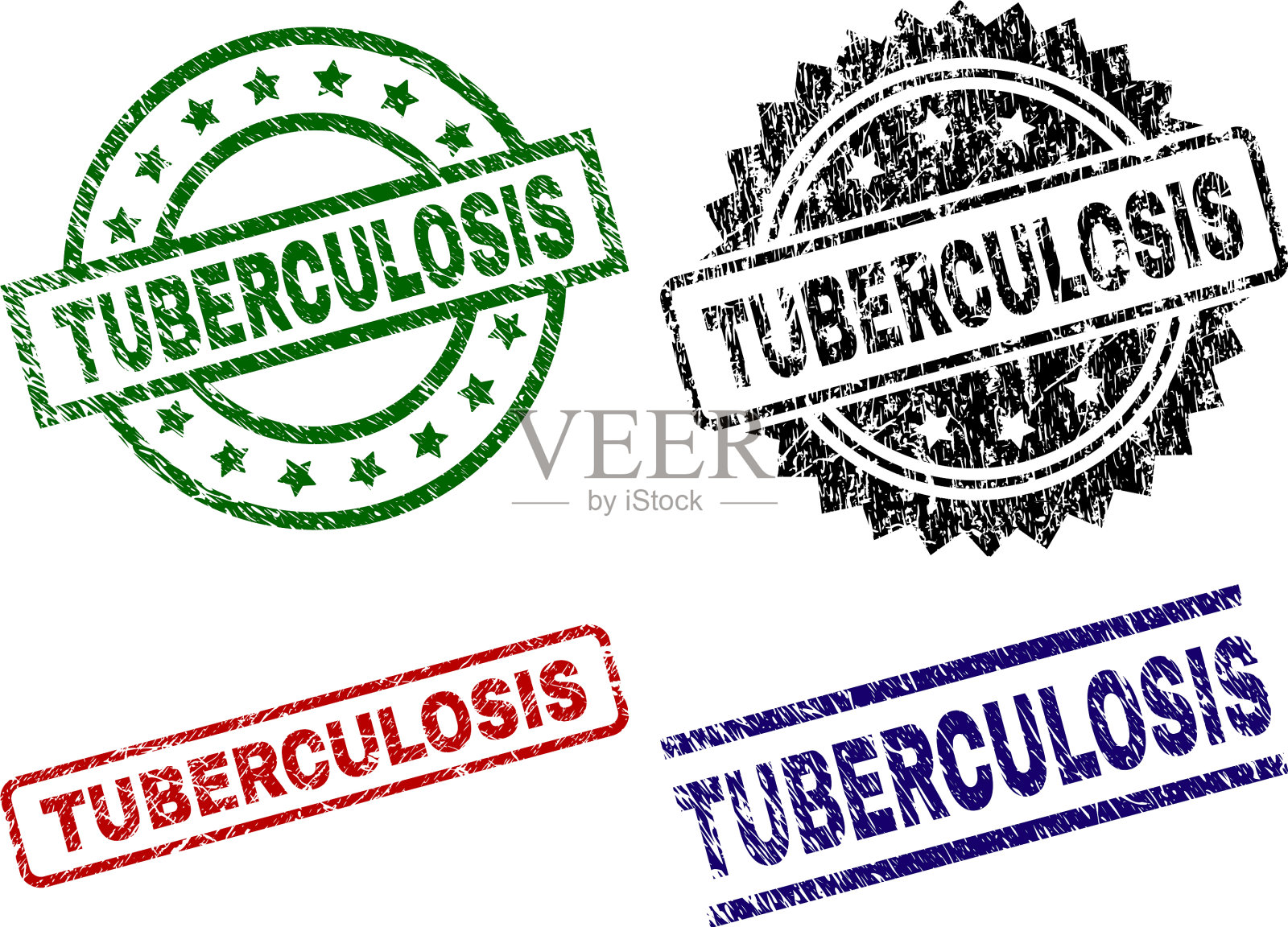 刻有花纹的肺结核印章插画图片素材