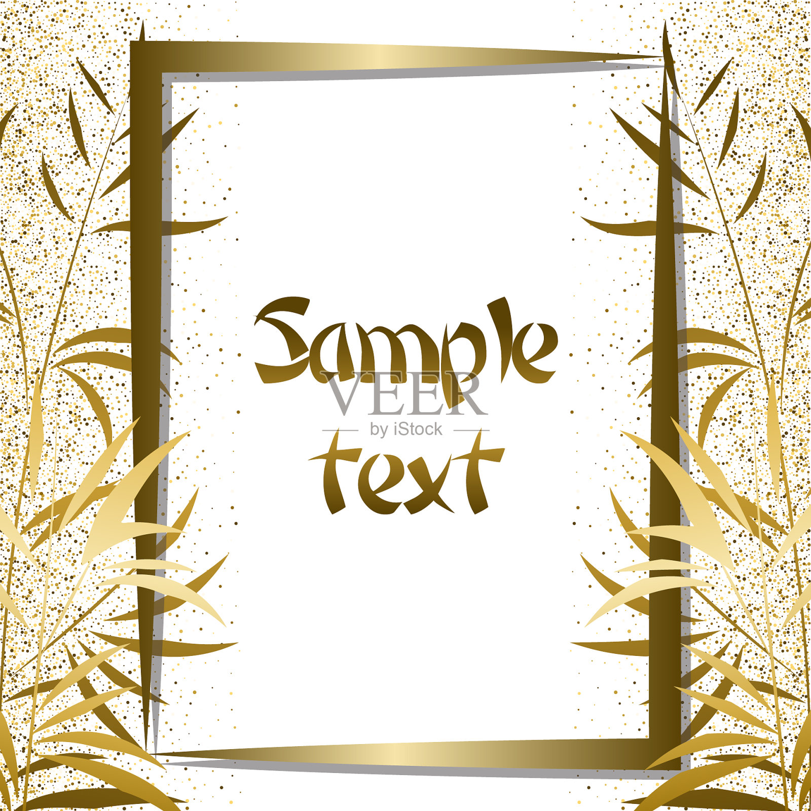 金色的竹架插画图片素材