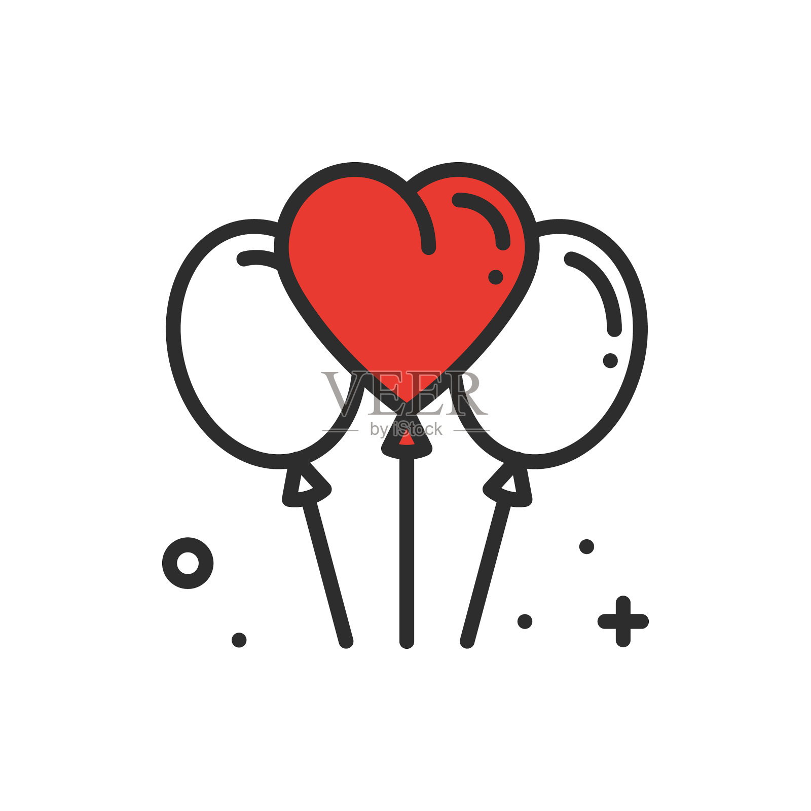 气球气球线心形图标爱情标志设计元素图片