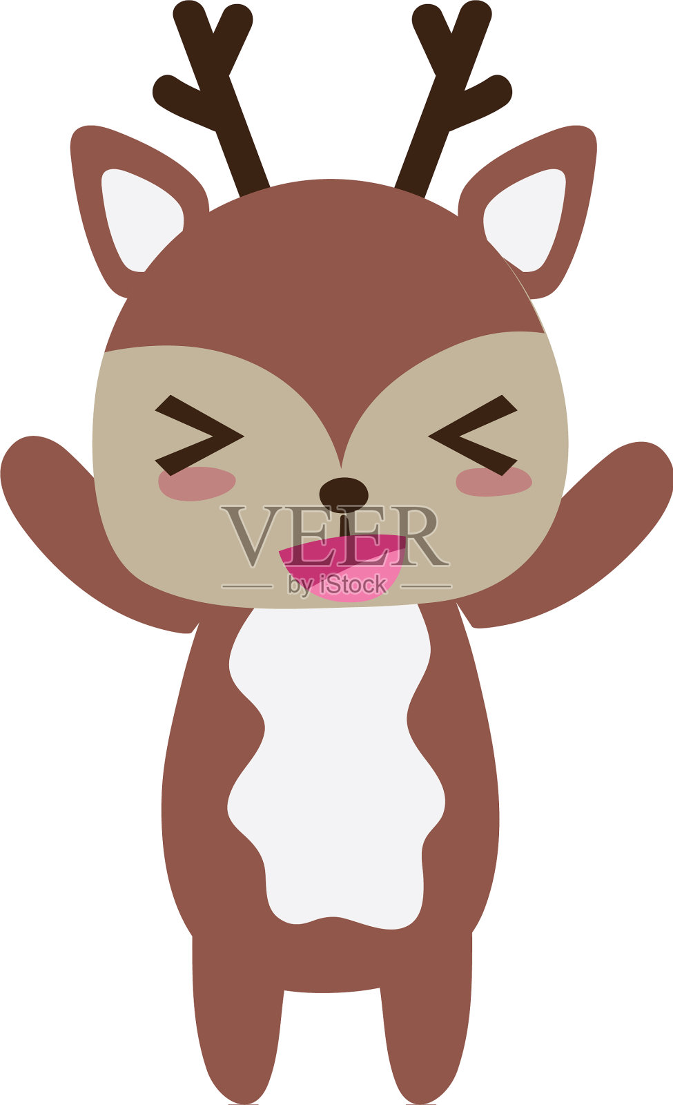 鹿是一种色彩斑斓、可爱活泼的野生动物设计元素图片