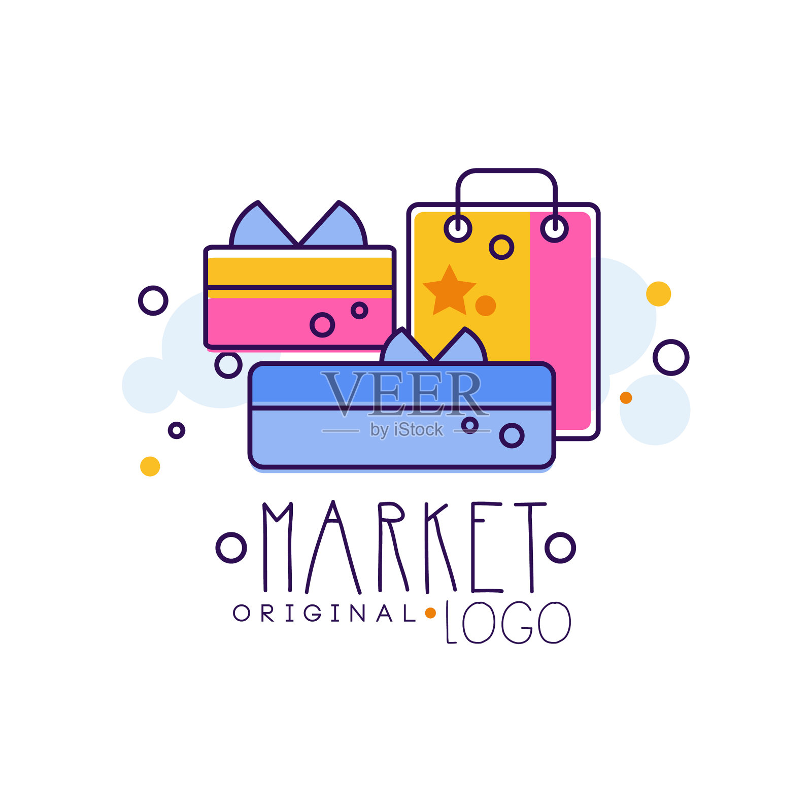 市场原有的标志模板明亮的销售徽章图标素材